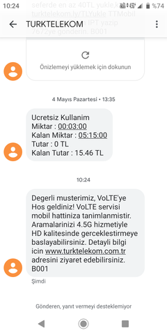 TÜRK TELEKOM FATURASIZ HATLARA VOLTE HD+  SES GELDİ