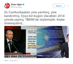 Sinan Oğan: Sayın Cumhurbaşkanı yine kandırılmış