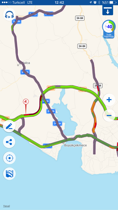 temde yoğun trafik. tanker kazası varmış