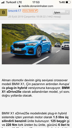 BMW X1'in plug-in hybrid versiyonu Avrupa'da satışa çıkıyor