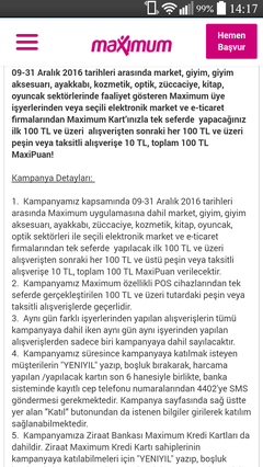  Maximum yeni yıl kampanyası 100tl maxipuan