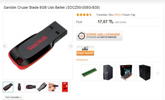  sandisk usb belleklerde kargo bedava