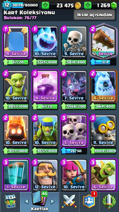 Clash royale LVL12 hesap ( isim değiştirme hakkı var)