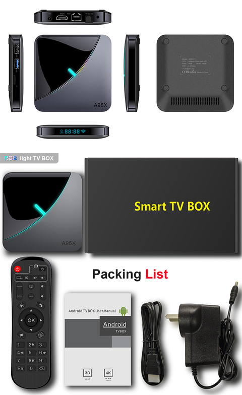 Efsane Geldi !! A95X F3 Amlogic S905X3 4GB Ram 64GB Rom Android 9.0 RGB Işıklı TV Box !!