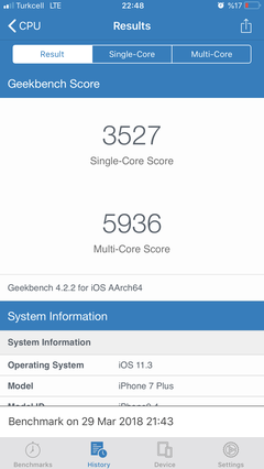 İOS 11.3 vs 11.2.6 iPhone 7 Plus Benchmark