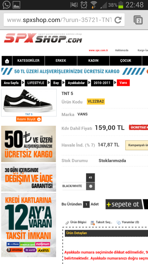 birebir vans ariyorum SS li