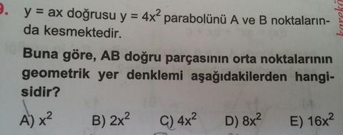 Karekök LYS Parabol sorular