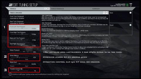 SIM RACING CAR SETUP PAYLAŞIMLARI (PROJECT CARS 1-2 / GRAN TURISMO SPORT PS4 - PC)
