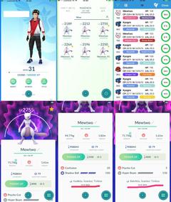 96-93-IV Mewtwo 100 Iv Kyogre 30-31 Level PokemonGo Hesapları