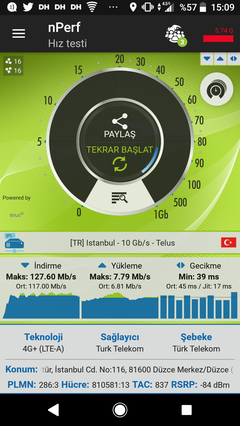 TÜM OPERATÖRLER 4,5G HIZ TESTİ [ANA KONU] 5G YE DOĞRU ADIM ADIM