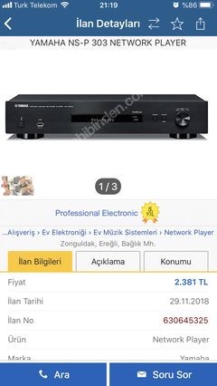  Sahibinden.comdaki Professional Electronic Hakkında