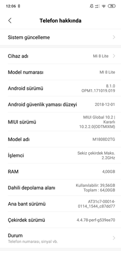 *** Xiaomi Mi 8 Lite Kullanıcıları ***