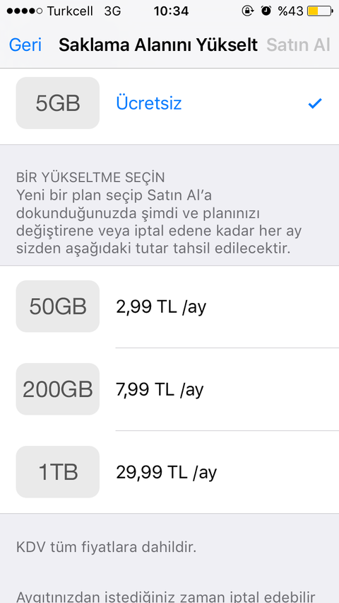 Yeni icloud saklama alanı fiyatları kullanıma açıldı
