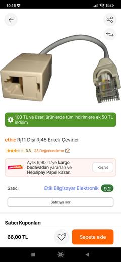 RJ11 DSL kablosundan RJ45 WAN/LAN kablosuna dönüştürücü var mı?