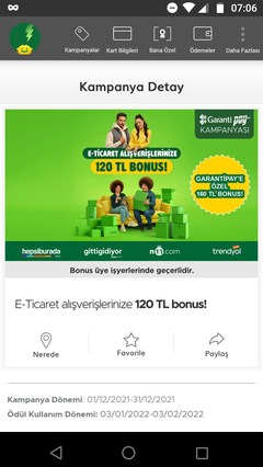 E-ticaret alışverişlerinize 120 TL bonus Aralık