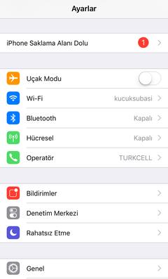 iPhone saklama alanı dolu hatası