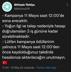 ⭐BİTOASİSTR 15$(225₺) Kazan⭐📢KYC ONAYLANANLAR İŞLEMLERİ YAPIP ÖDÜLÜNÜ ALABİLİR🔥