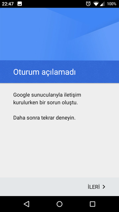  Google Sunucularıyla iletişim kurulurken bir sorun oluştu.