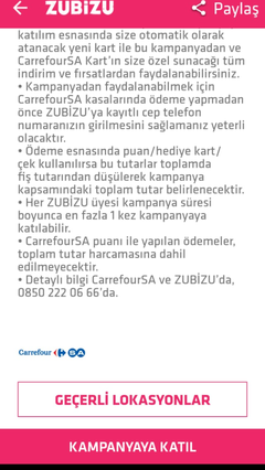 Axess mobil , Zibuzu ve Carrefour kombosu ayın ikinci kombosu