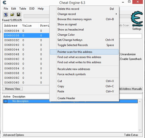 Cheat engine pointer scan for this address
