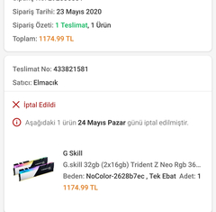 G Skill G.skill 32gb (2x16gb) Trident Z Neo Rgb 3600mhz Ddr4  1174 tl