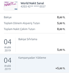 World Nakit Sanal ile her 25 TL ve üzeri alışverişe <br>5 TL, toplam 25 TL indirim!