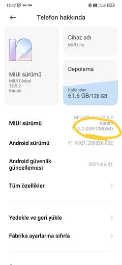 Xiaomi Mi 9 Lite (Pyxis) [ ANA KONU ] Miui 12.5 Android 11 Geldi