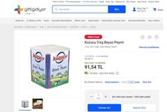 5 kg Beyaz Peynir 91.50 TL Ücretsiz Kargo