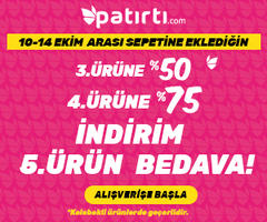 patırtı.com'da 10-14 Ekim arasında seçili ürünlerde indirim! 