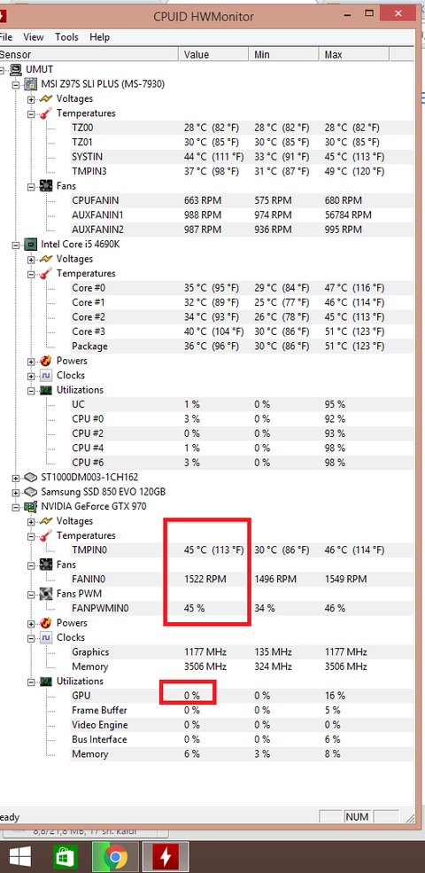 Ekran kartı boştayken yüksek hızlarda çalışıyor.