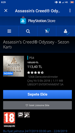 Assassin's Creed odyssey sezon kartı