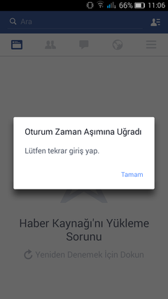  facebook 'oturum zaman aşımına uğradı'