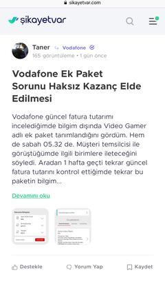 Vodafone ‘gamer paketi’ kendiliğinden tanımlanan paket..)