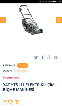 Elektrikli ÇİM BİÇME MAKİNESİ  272tl