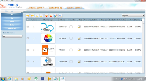 Yeni .... PHILIPS 42PFL6198K/12 Çalışan Kanal Editörü