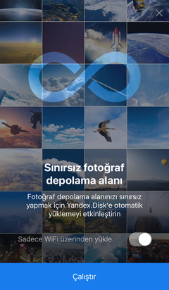 Yandex disk sınırsız alan (mobilden fotoğraf yüklemesi için)