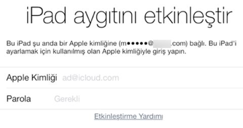 iOS 7 İPhone'umu Bul Etkinlestirme Kilidi Yardım!!