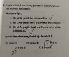 AYT Biyoloji Soruları (5 Adet) (Sistemler)