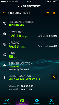 TÜM OPERATÖRLER 4,5G HIZ TESTİ [ANA KONU] 5G YE DOĞRU ADIM ADIM