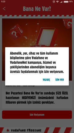 Vodafone Yanımda #Sadece pazartesi günlerine özel sürpriz(!): 1 günlük 100 mb ya da 1 günlük 100 dk