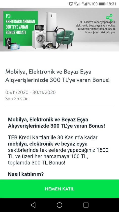 Cepteteb mobilya-elektronik-beyaz eşya her 1500/100 toplam 300 bonus