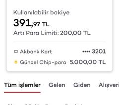 (Bitti) Akbank 5000 TL ChipPara