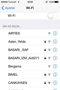  ios 8.1.1 wi-fi ve 3g bir defada hemen kapanmıyor