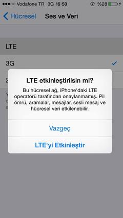  5S , Vodafone 4.5G'ye geçmiyor