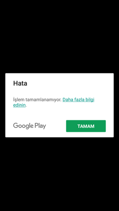 Google Play ödeme hatası.