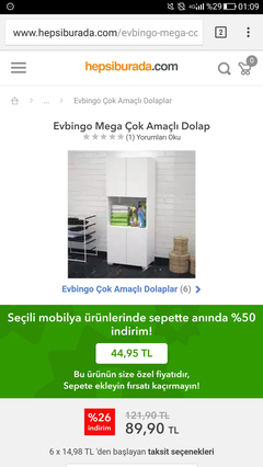 Çok amaçlı dolap 44.95 kargo bedava hepsiburada 