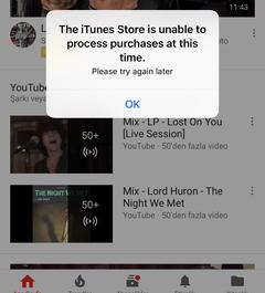 itunes store unable to process purchases Sorunu??