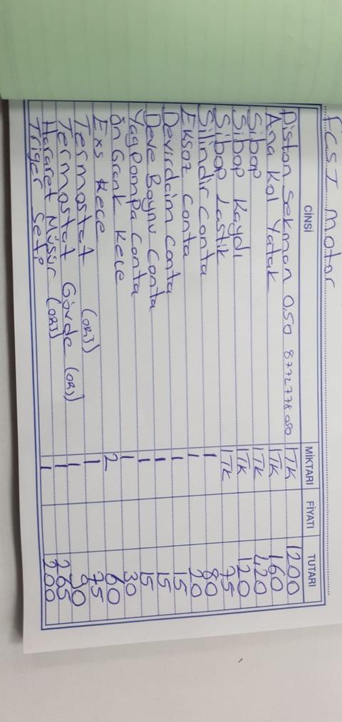 Benzinli motorun sesli çalışması