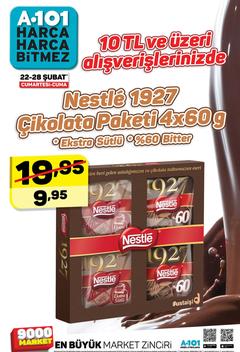 A101 Nestle 1927 4×60 gr  çikolata 9.95 tl