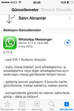  Sonunda whatsapp'a ios7 guncellemesi geldi !